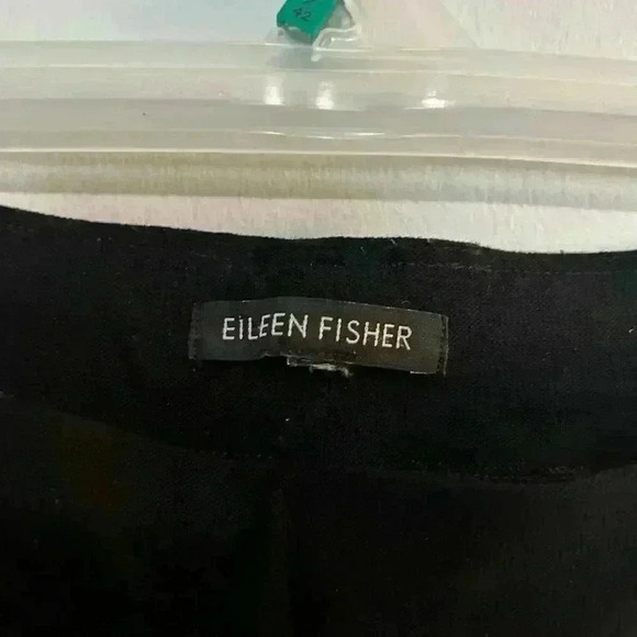Eileen Fisher Women Pull On Crop Black Pants Slim Leg No Size Tag Waist- 36'' - Picture 2 of 4